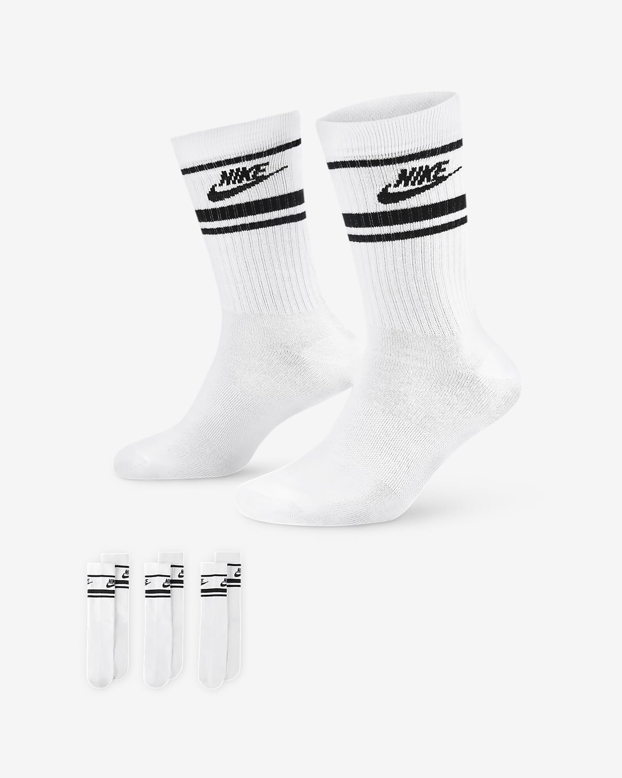 Nike Sportswear Dri-FIT Everyday Essential-crewstrømper (3 par)