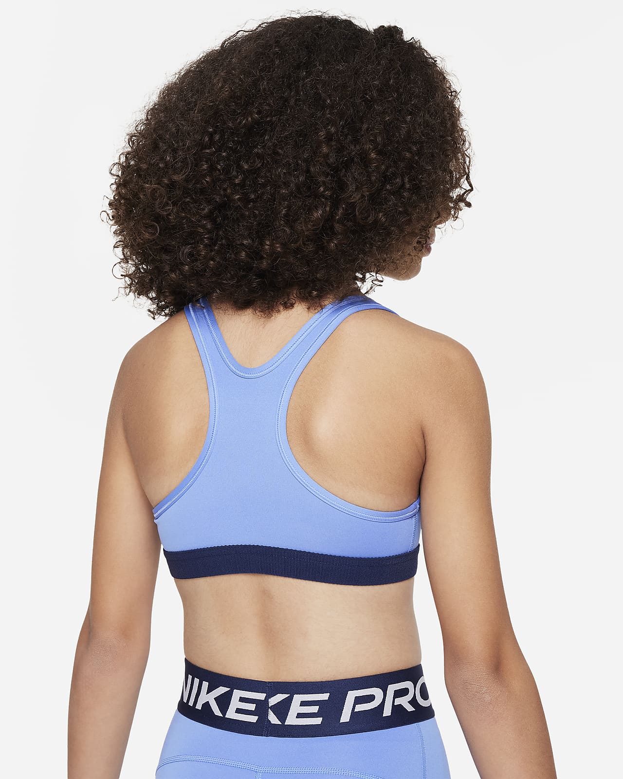 Womens Blue Nike Swoosh Sports Bras.
