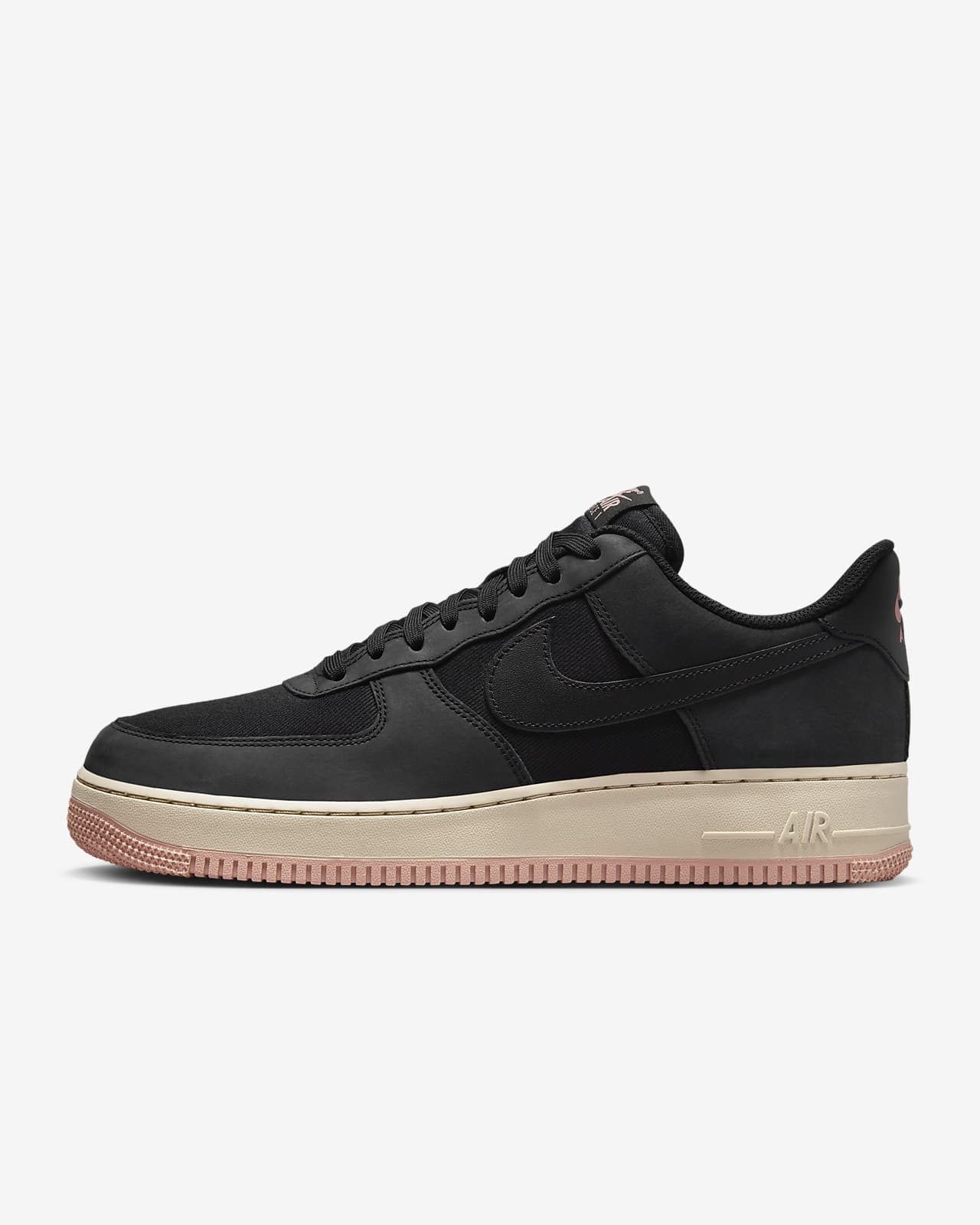 Nike air force 1 2024 mens black gum sole