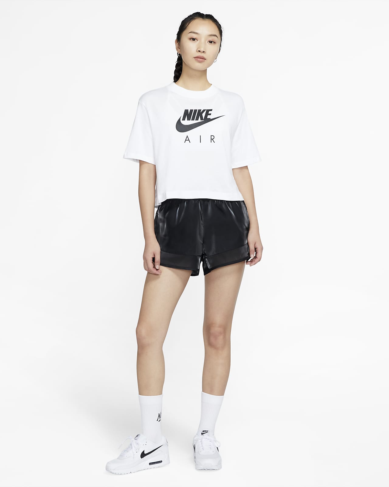 white nike air shorts womens