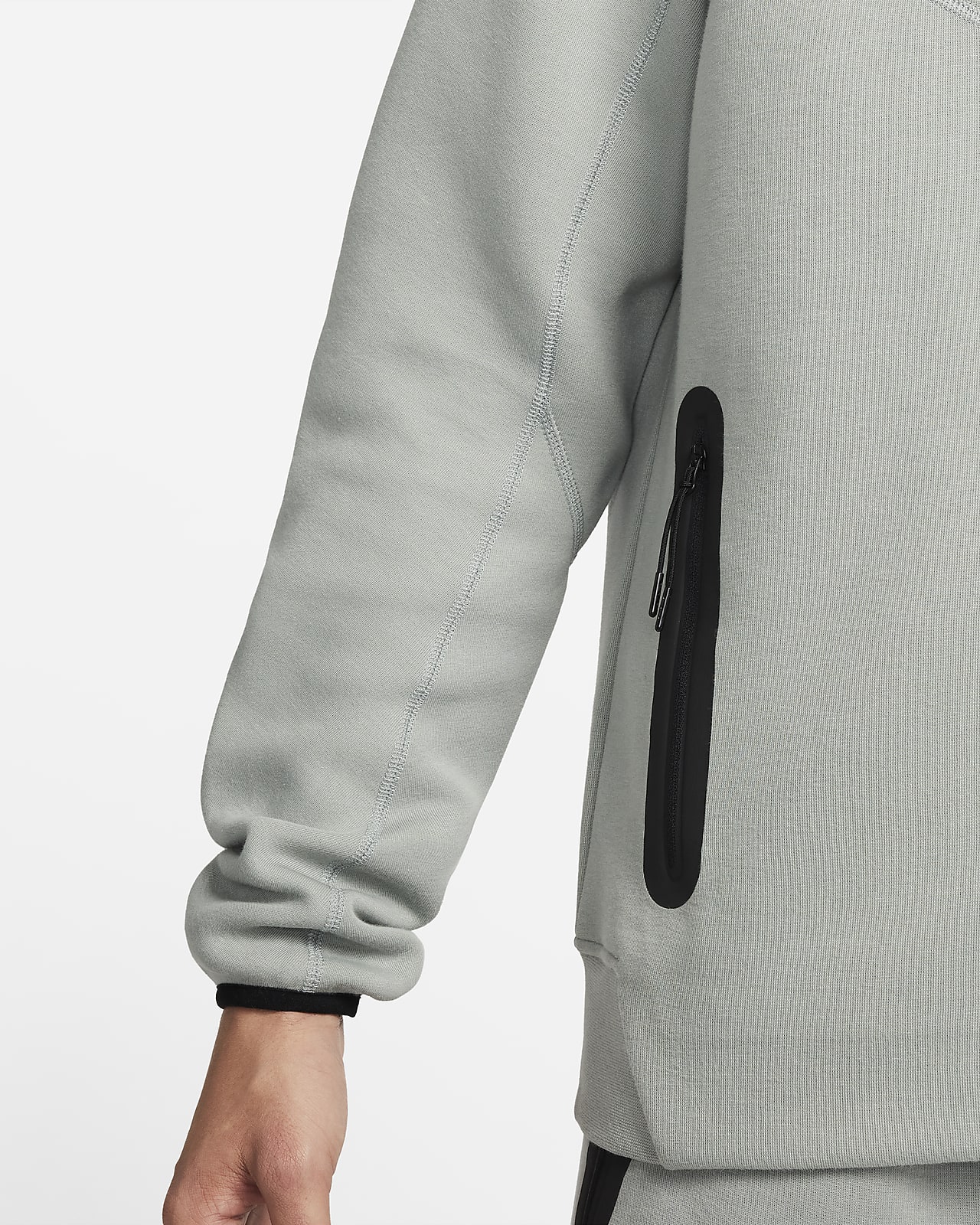 Nike men Sportswear Tech Fleece Full-Zip Hoodie, Dark Grey Heather