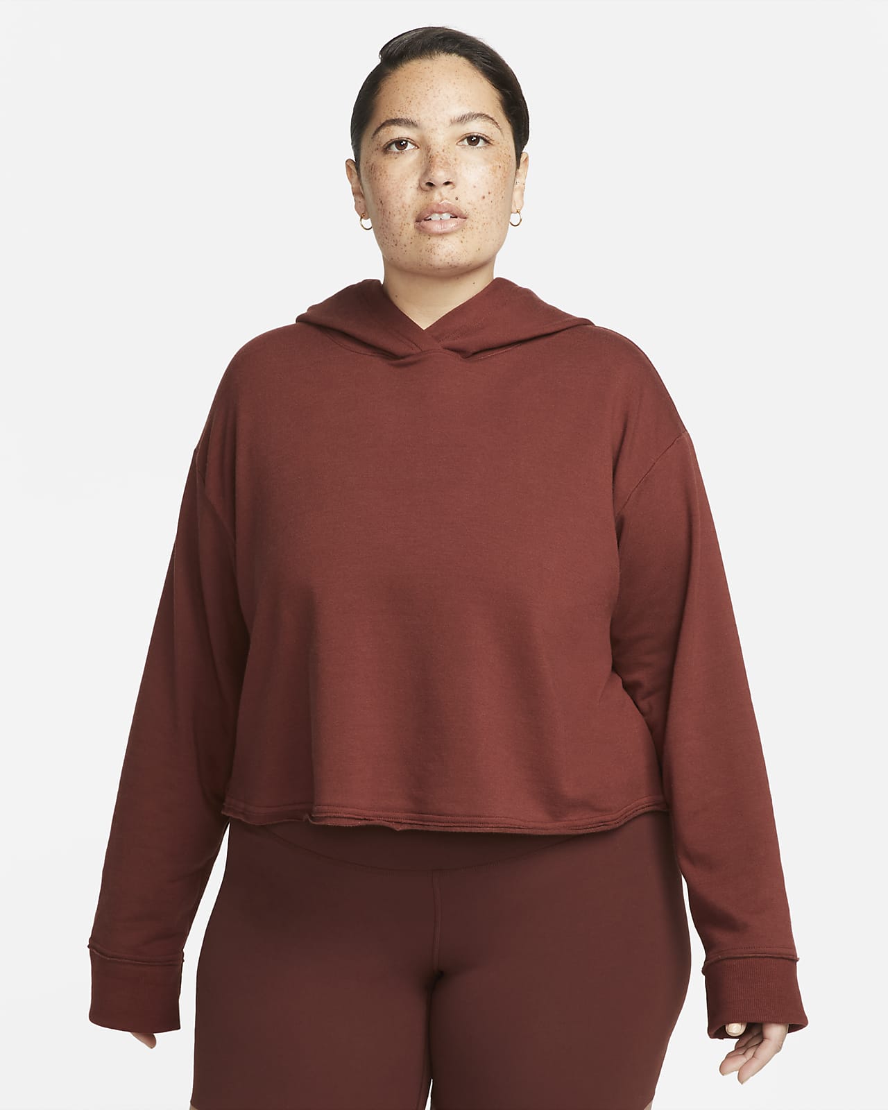 Nike Yoga Luxe Women's Cropped Fleece Hoodie (Plus Size).