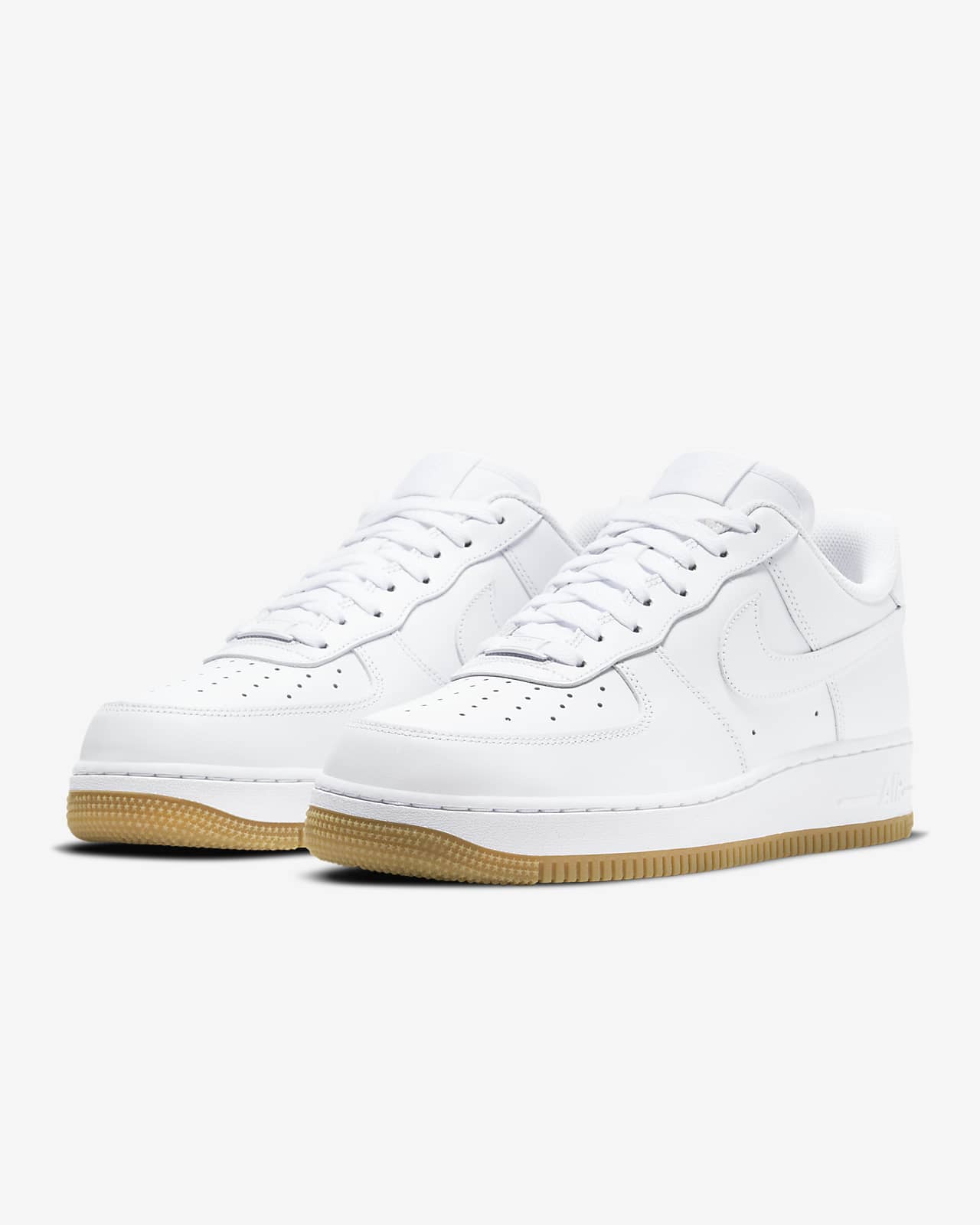 white and black air forces with gum bottoms