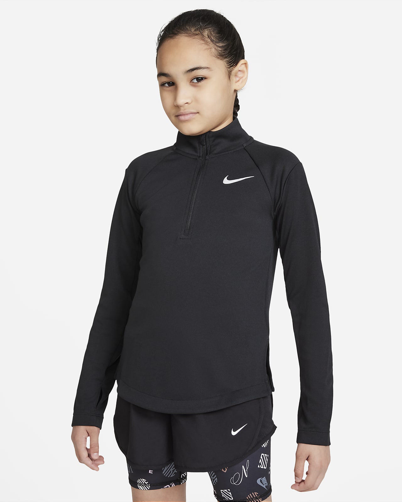 Nike Dri-FIT Langarm-Laufoberteil für ältere Kinder (Mädchen)