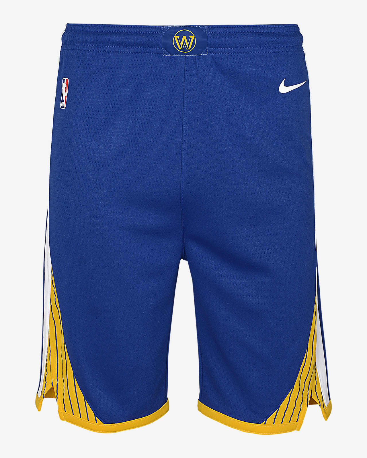 Shorts Nike Dri-FIT Swingman de la NBA para niños talla grande Golden State Warriors Icon Edition