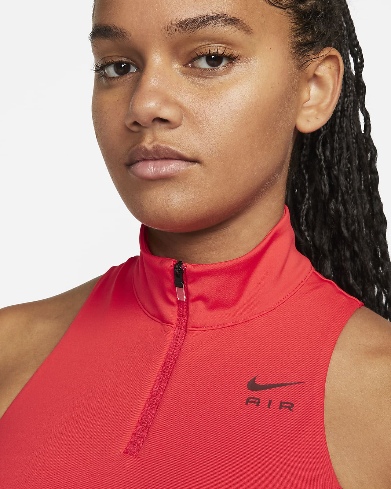 Nike Air Dri Fit Swoosh 1 2 Zip Women S Medium Support 1 Piece Pad Sports Bra Nike Ie