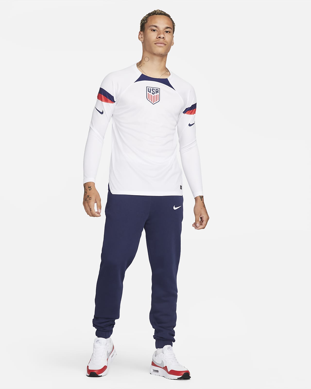 U.S. 2022/23 Stadium Home Men's Nike Dri-FIT Long-Sleeve Soccer Jersey