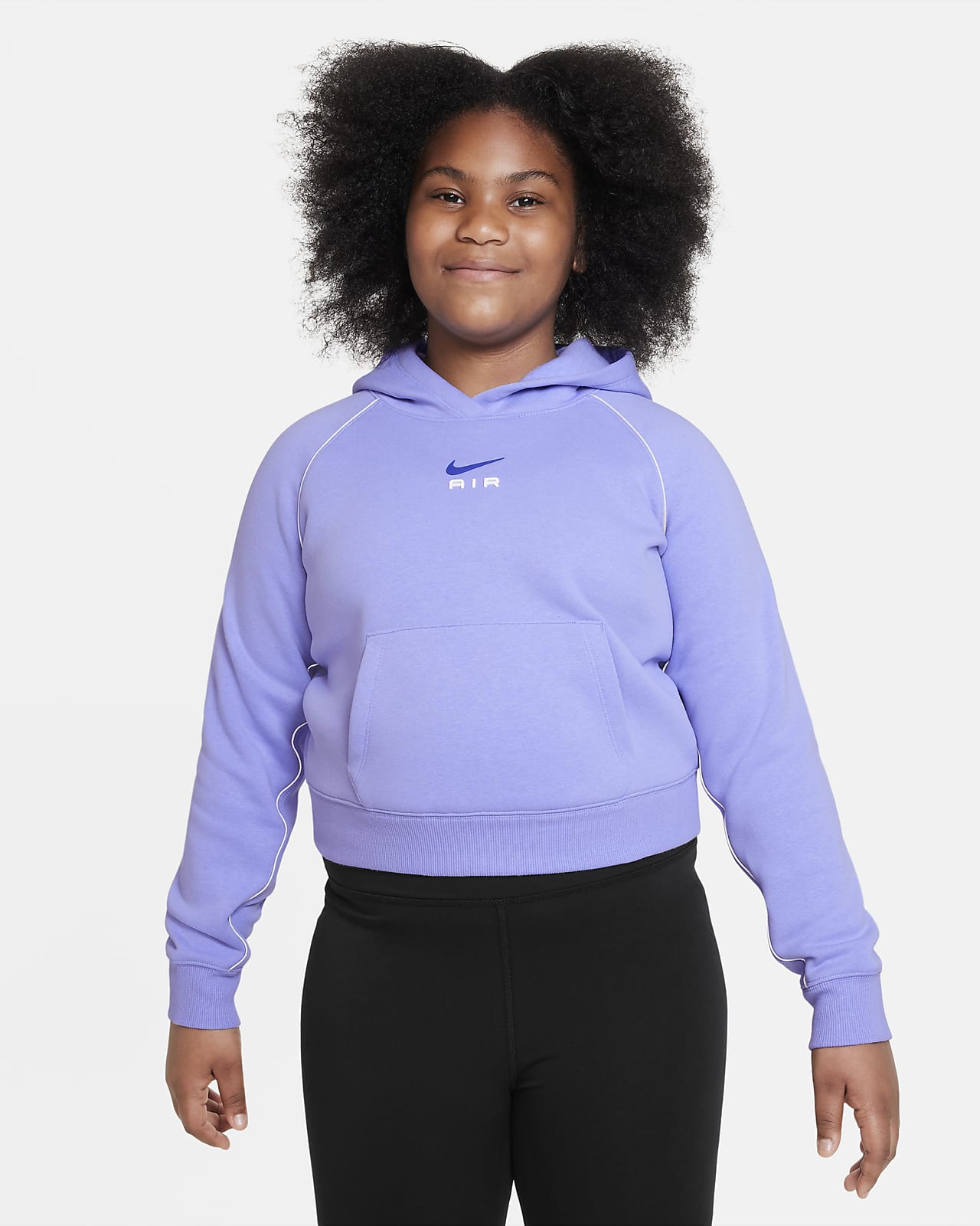 Nike Air Big Kids' (Girls') French Terry Cropped Hoodie (Extended Size)