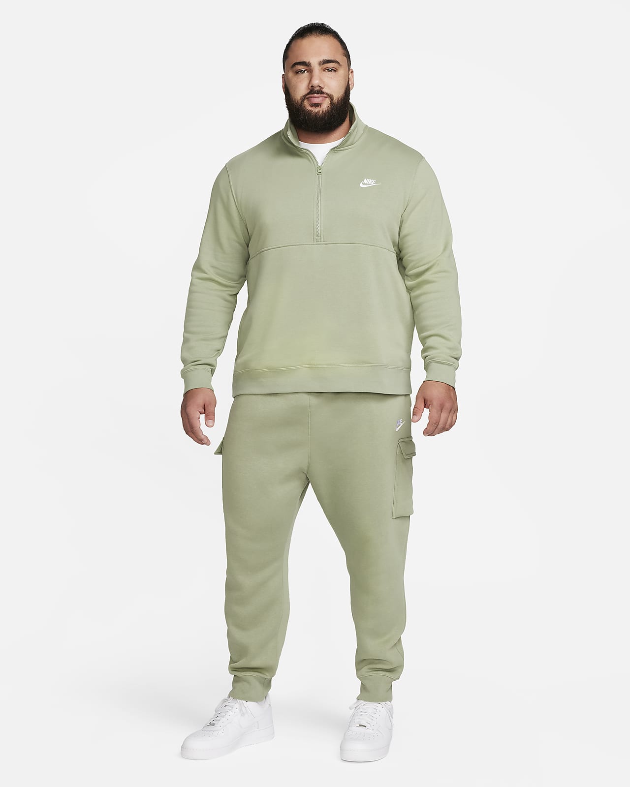 Nike Sportswear Club Men\'s Brushed-Back 1/2-Zip Pullover.