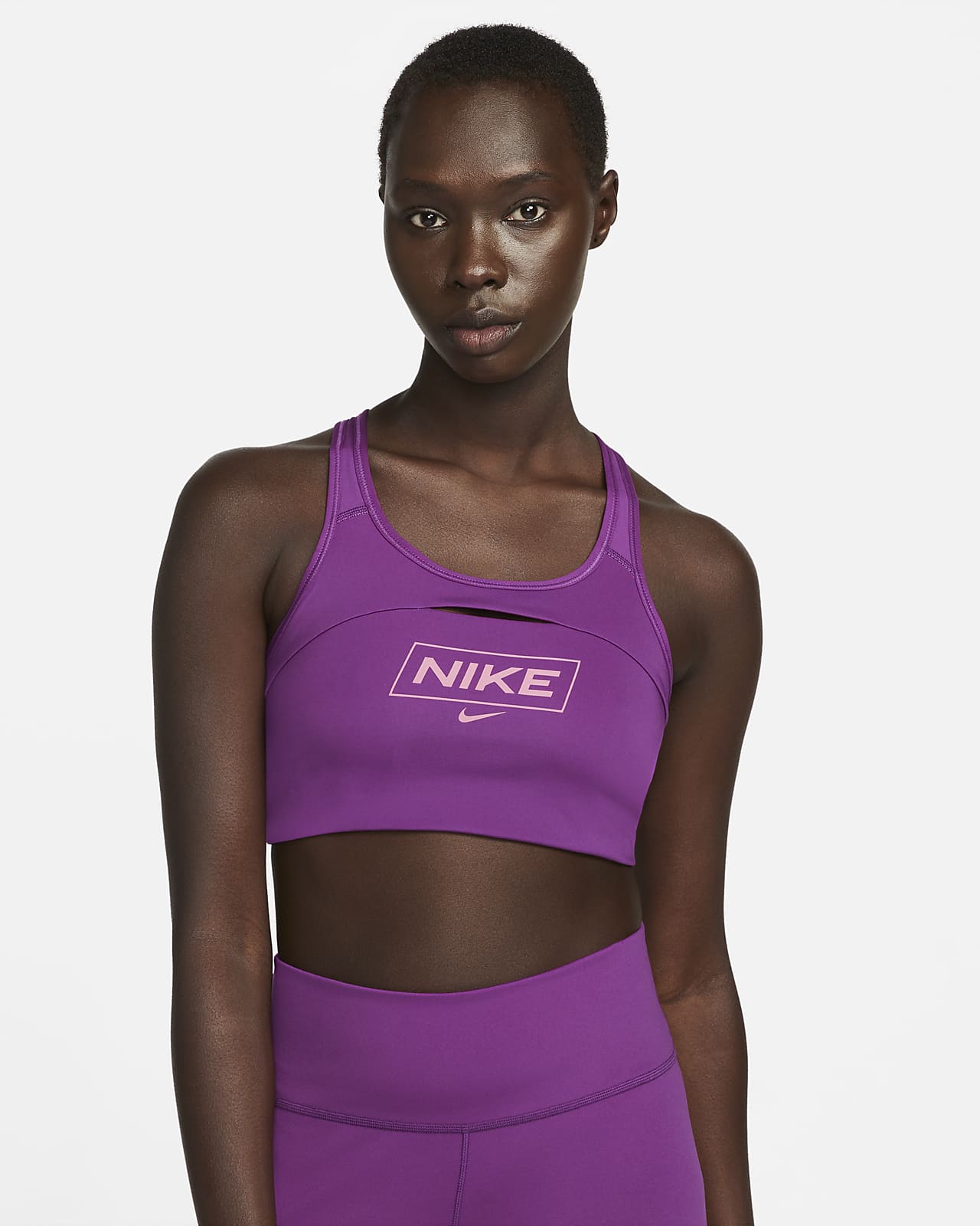 Nike Pro Swoosh Women's Medium-Support Non-Padded Graphic Sports Bra. Nike