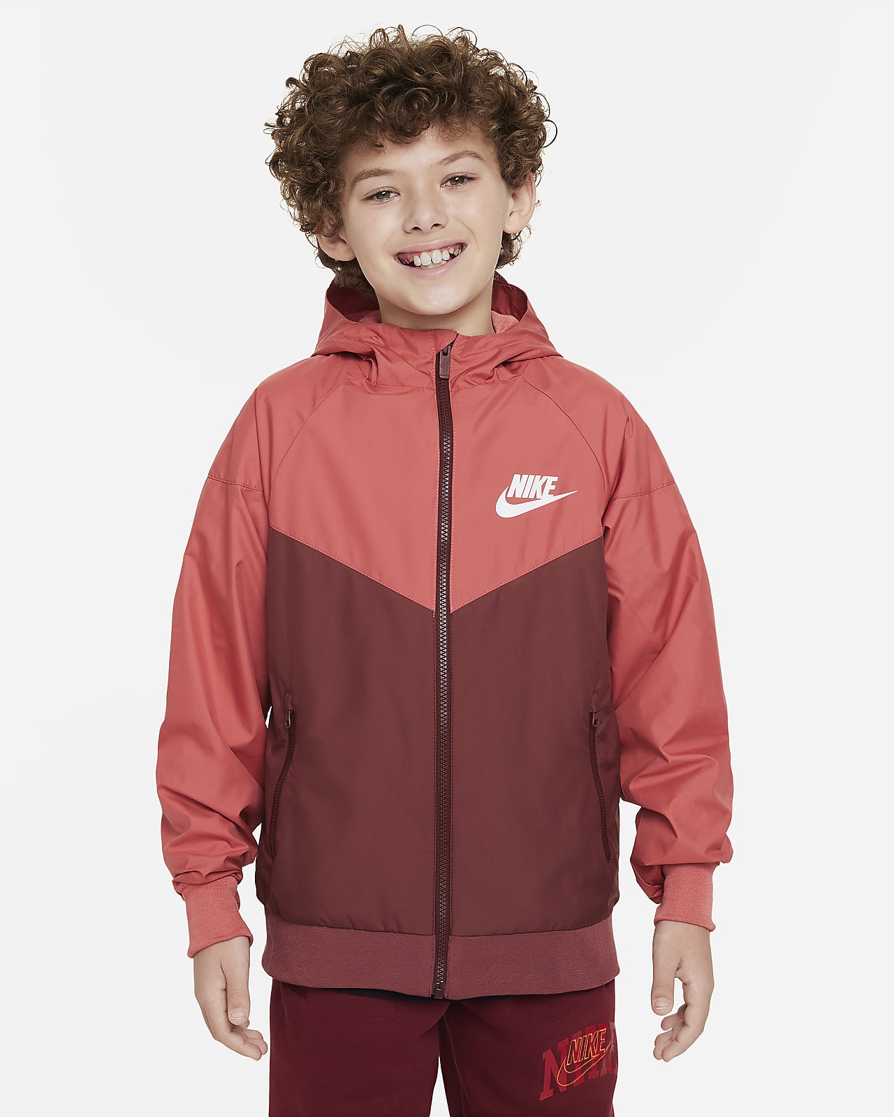 Chamarra con gorro para ni o talla grande Nike Sportswear Windrunner