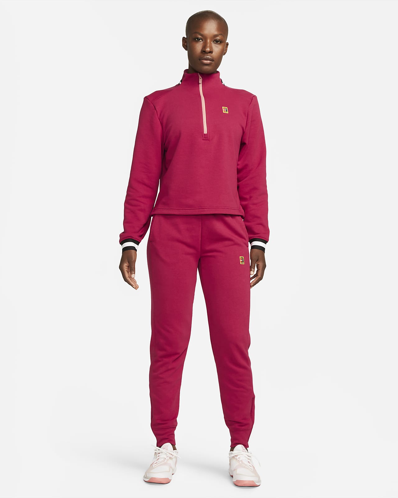 Nike Court Dri-FIT Heritage French Terry Tennis Pants 'Noble Red