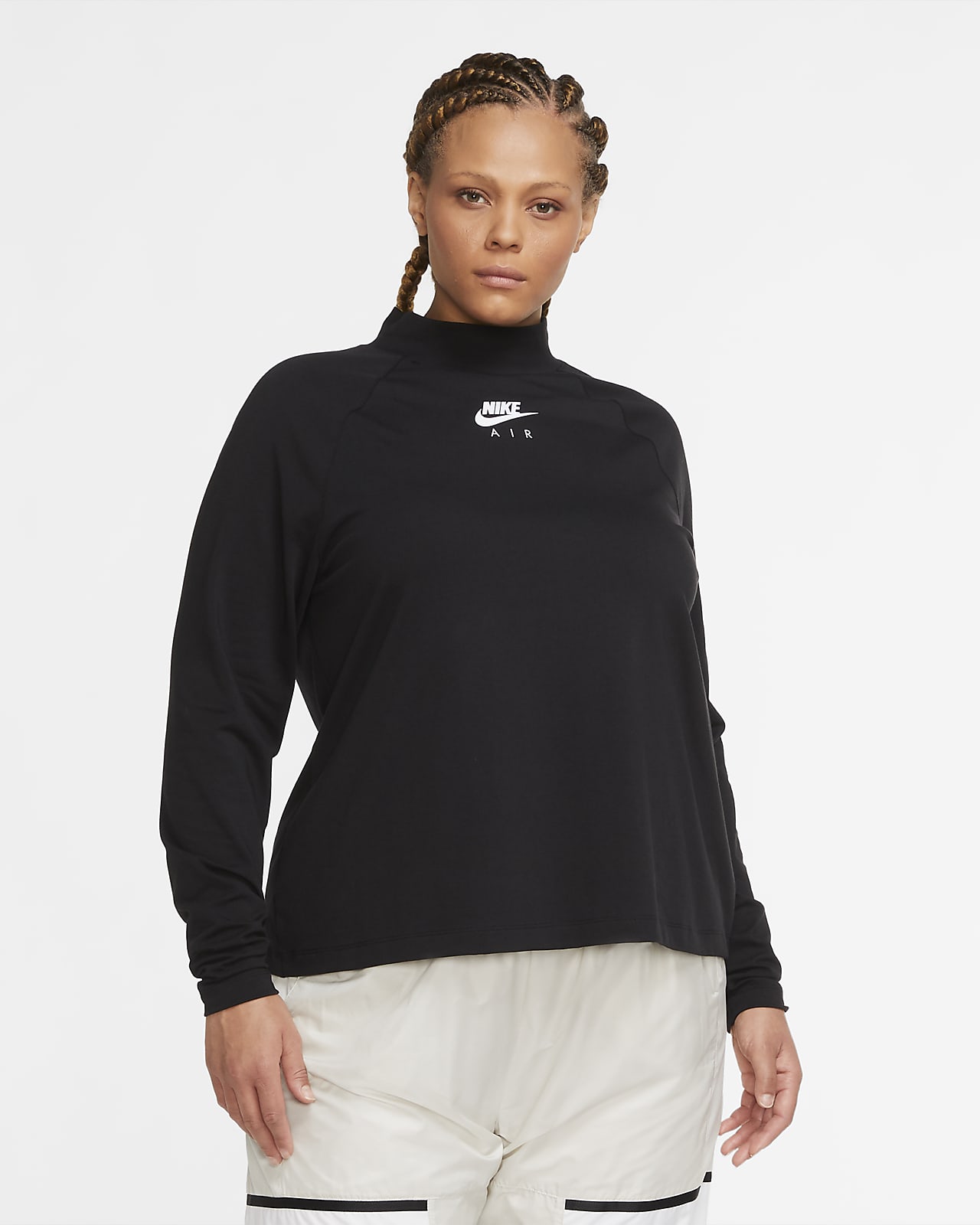 Nike Air langermet overdel til dame (Plus Size). Nike NO Dame Store størrelser Yoga Overdeler og T skjorter. Nike NO