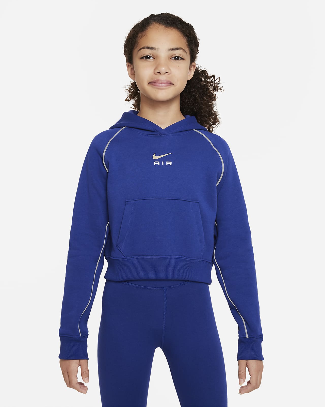 Nike Air Korte hoodie van sweatstof voor meisjes. Nike BE
