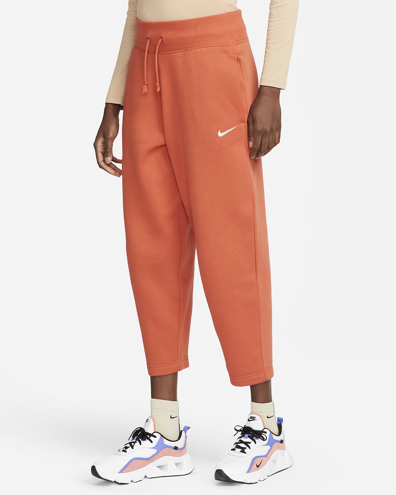 Nike Sportswear Phoenix Fleece Curve-Trainingshose mit hohem Taillenbund für Damen