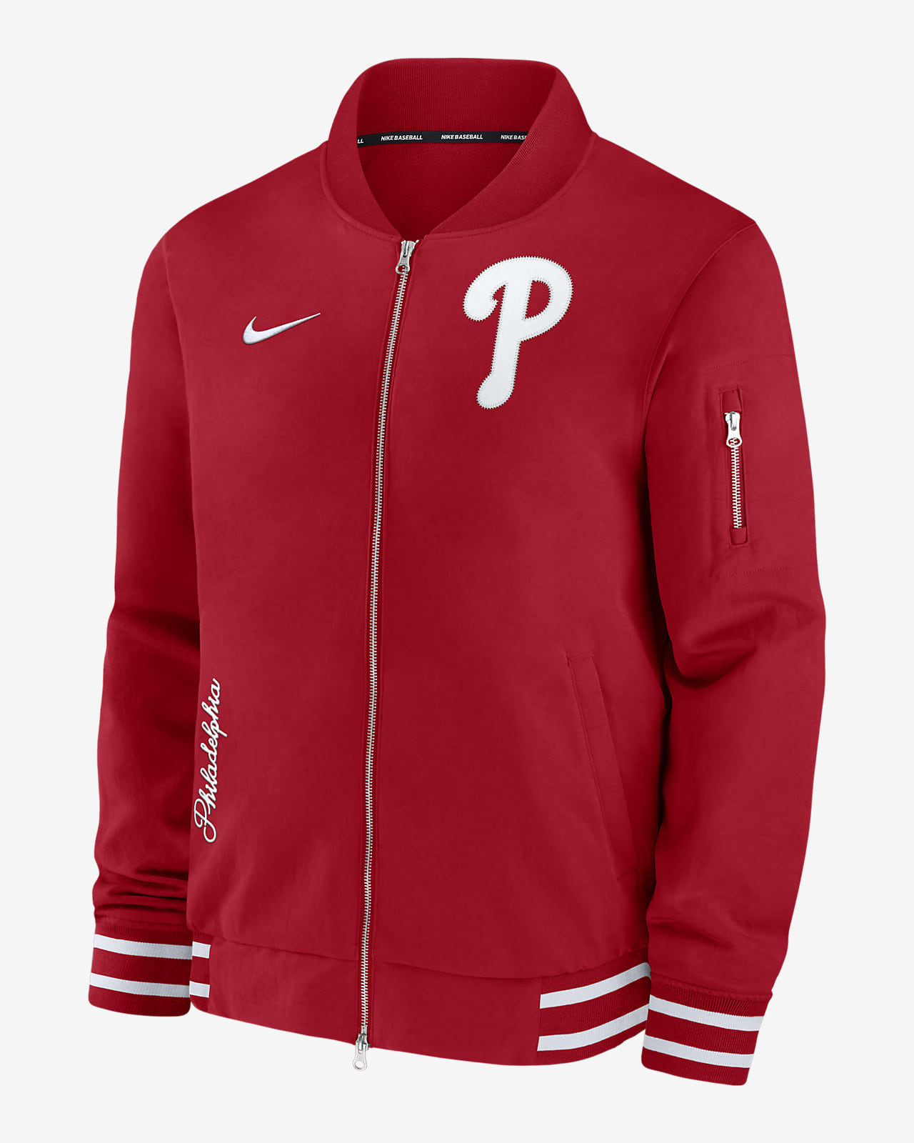 Philadelphia Phillies Authentic Collection Men's Nike MLB Full-Zip Bomber Jacket