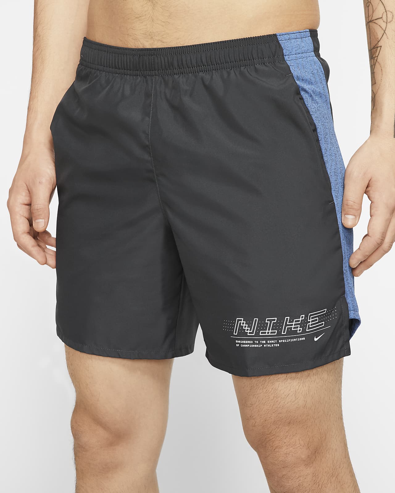 nike running challenger shorts in black
