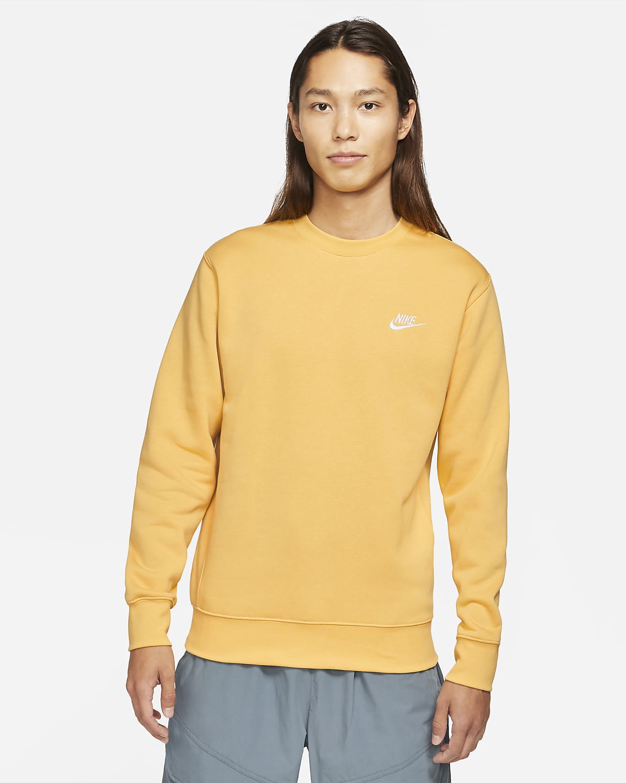 nike men's nike sportswear club crew pullover