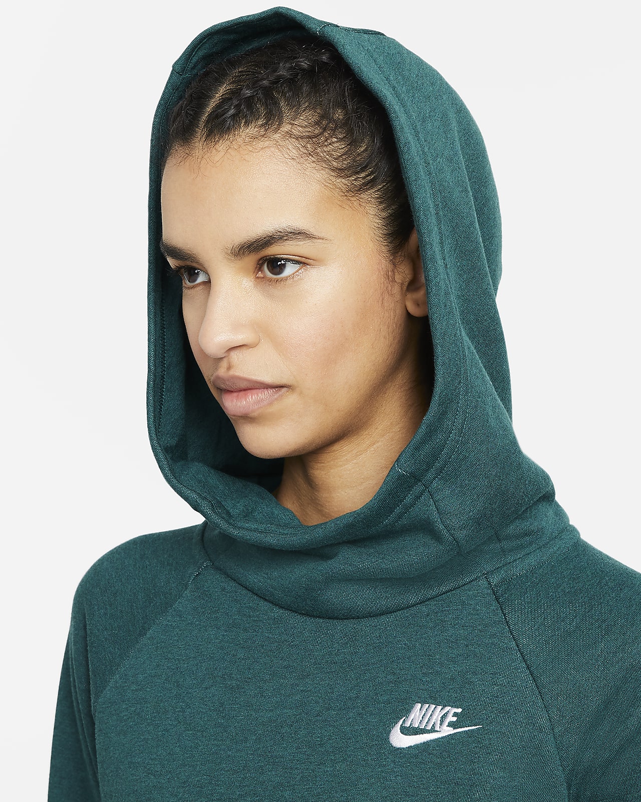 Nike Sportswear Women's Club Fleece Funnel-Neck Glitter Pullover