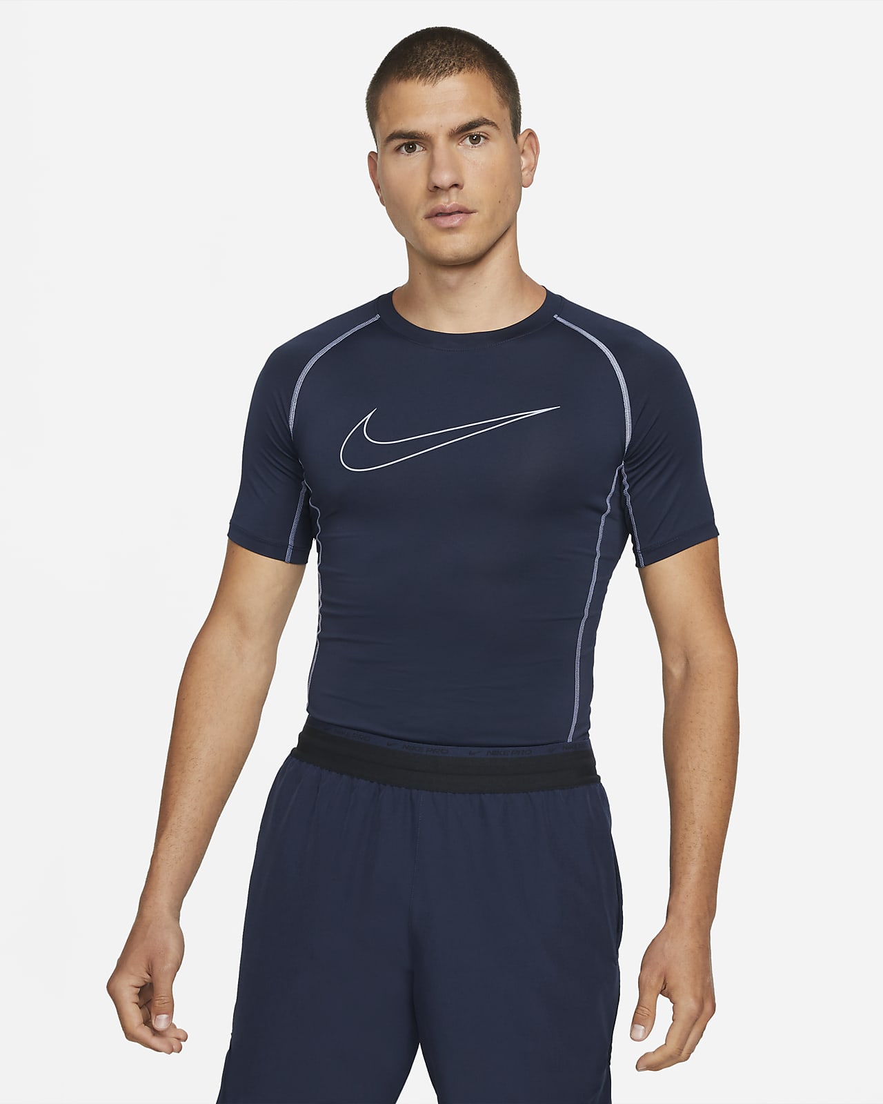 Nike Pro Dri-FIT Men's Tight-Fit Short-Sleeve Top. Nike IE