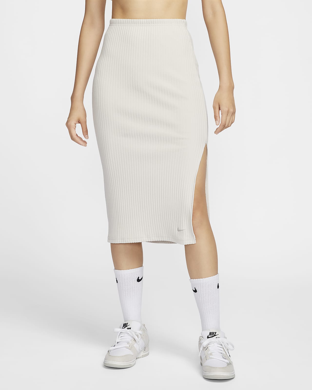 Nike Sportswear Chill Knit 女款合身羅紋中長裙