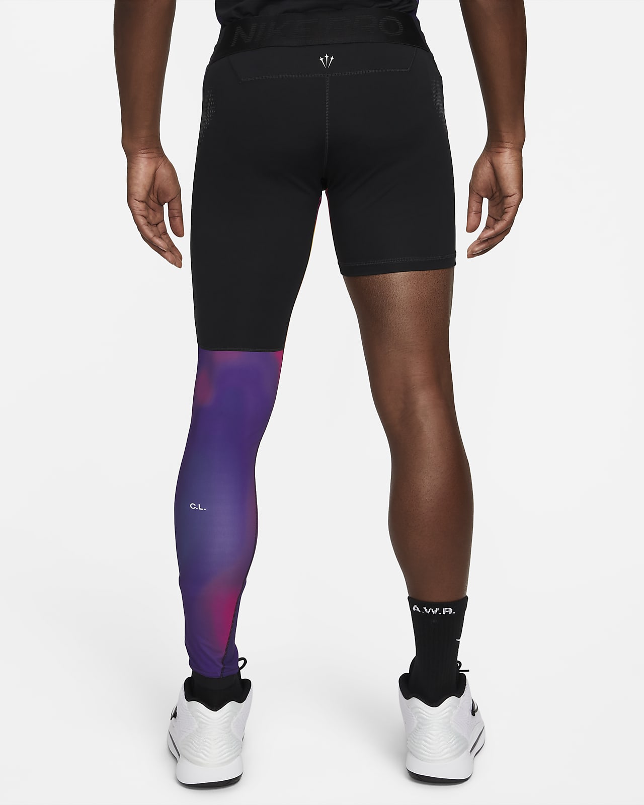 NOCTA Men's SingleLeg Printed Basketball Tights (Left). Nike SE