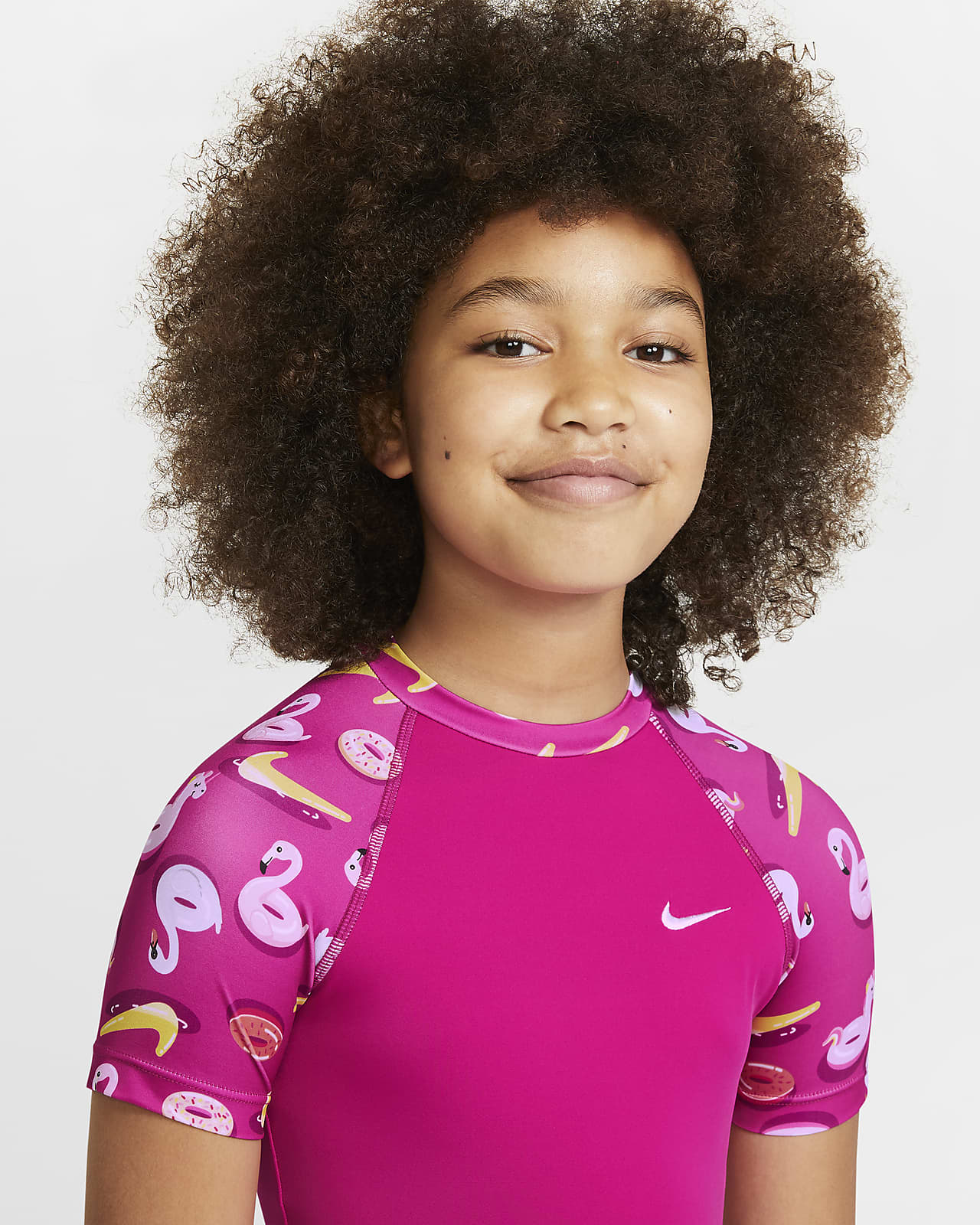 Nike Big Kids' (Girls') Short-Sleeve Crop Top Swim Set. Nike.com