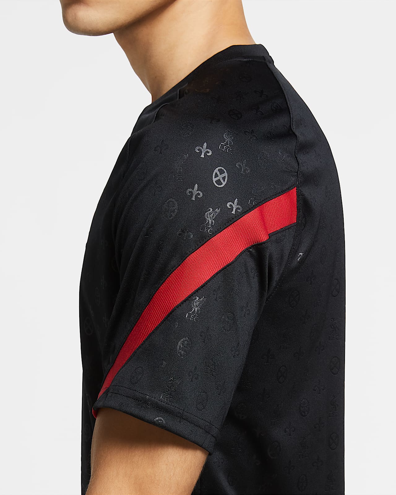 lfc nike mens black pre match top