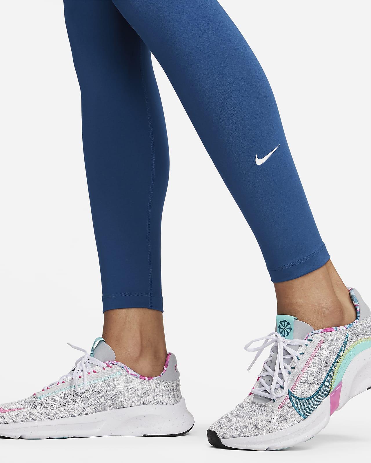 Nike Women's Therma-fit One High-Waisted 7/8 Leggings - Diffused Blue/white  - ShopStyle Activewear Pants