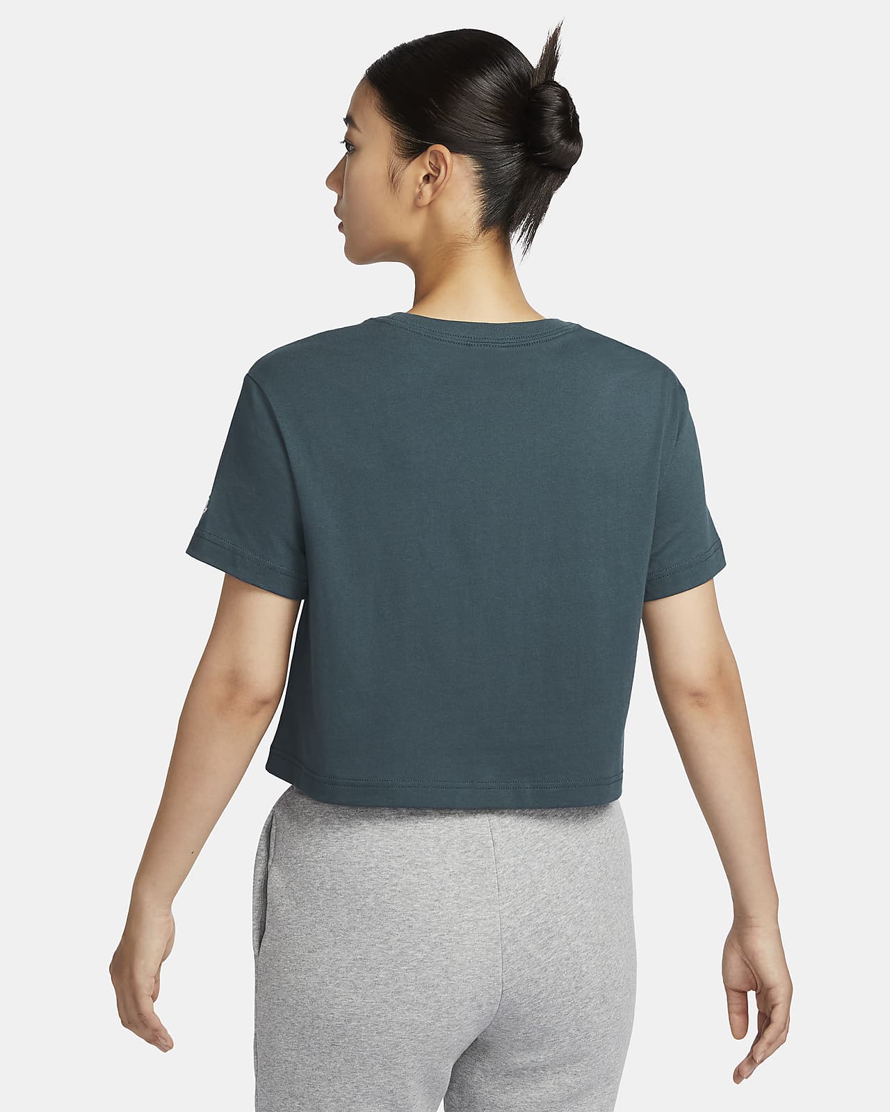 T-Shirt Crop-Top Blanc Femme Nike Slim Fierce