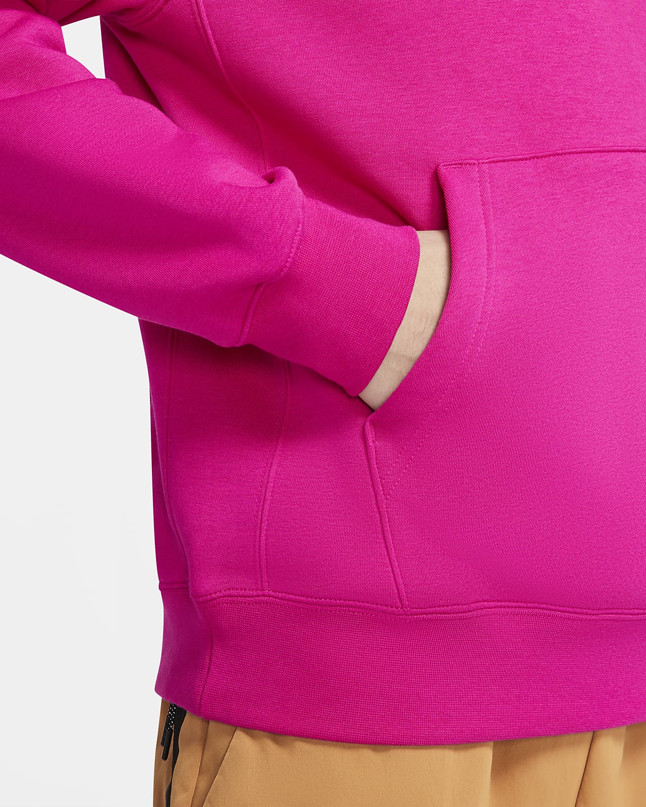 nike club fleece hoodie pink