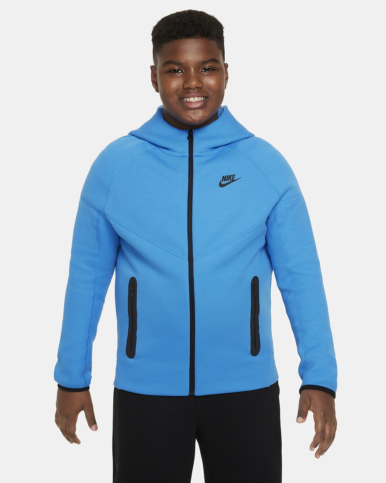 Sudadera con gorro de cierre completo para niño talla grande Nike Sportswear Tech Fleece (talla amplia)