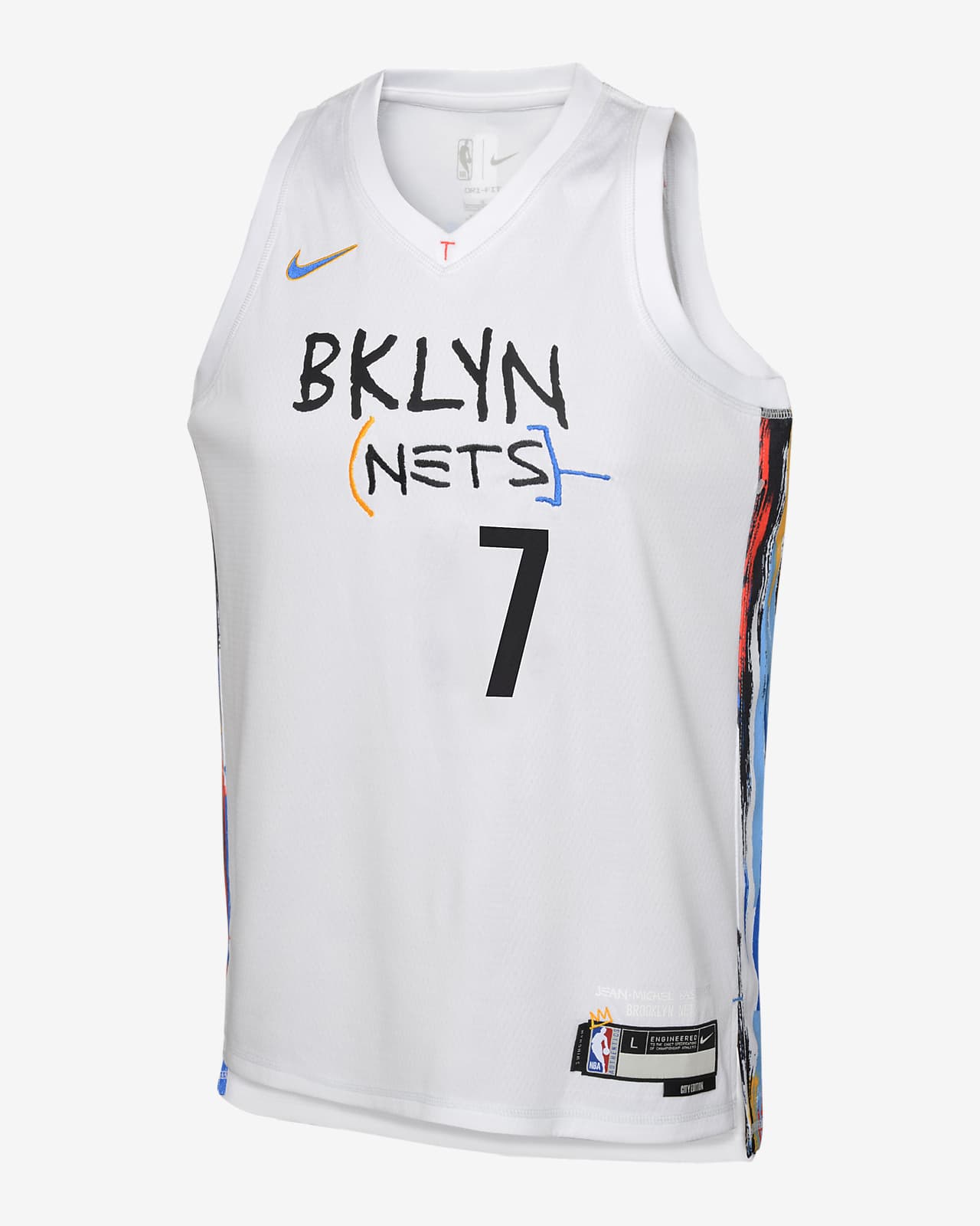 Kevin Durant Brooklyn Nets Game-Used #7 White City Jersey vs