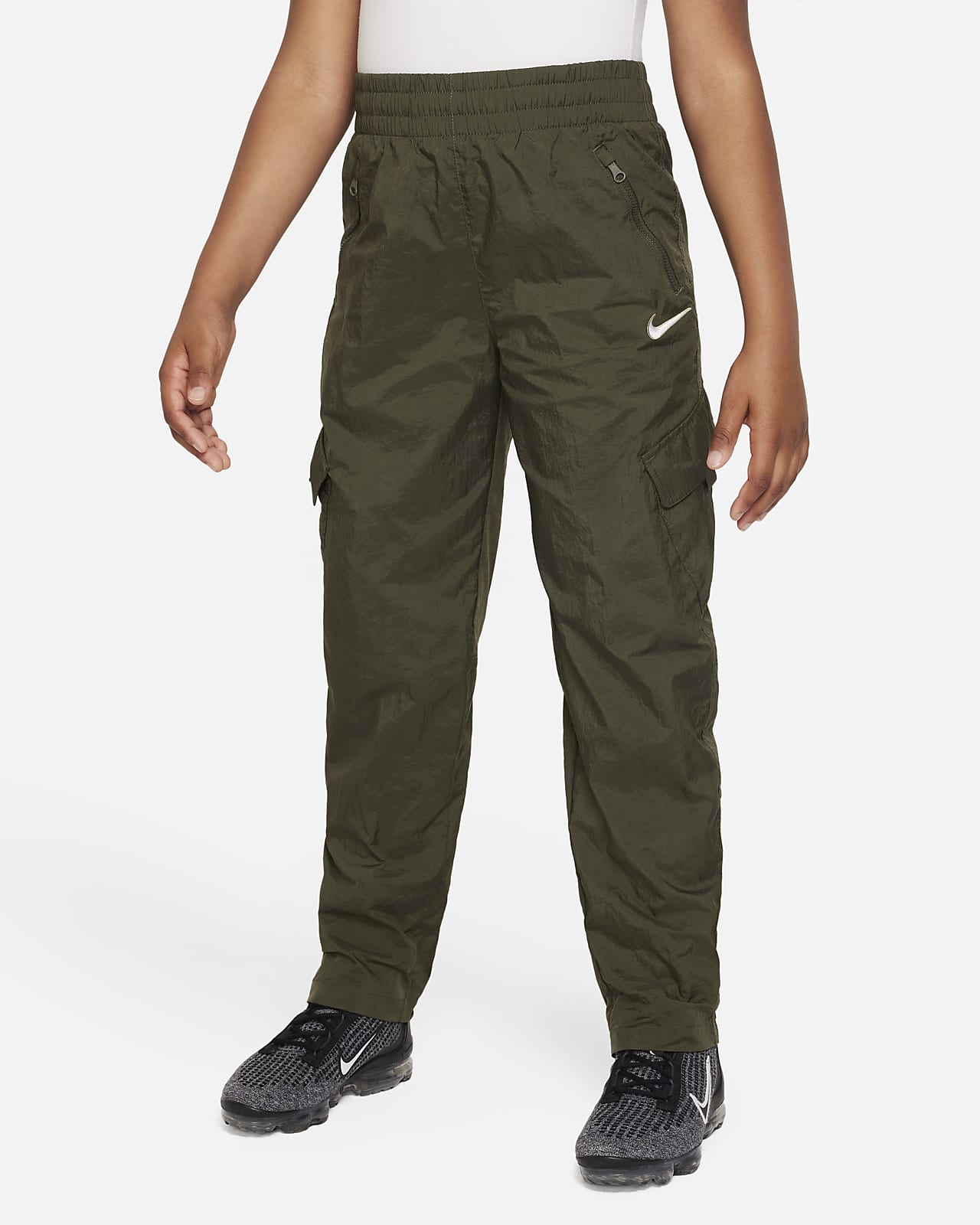 Pantalon cargo tissé taille haute Nike Sportswear pour ado (fille)