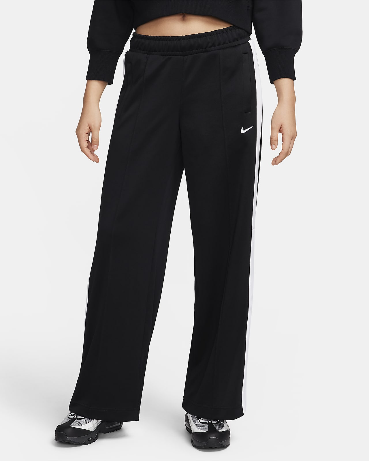 Nike, Pants & Jumpsuits, Nike Sportswear Womens Fleece Trousers Black  White Cu5764 0 Size Small