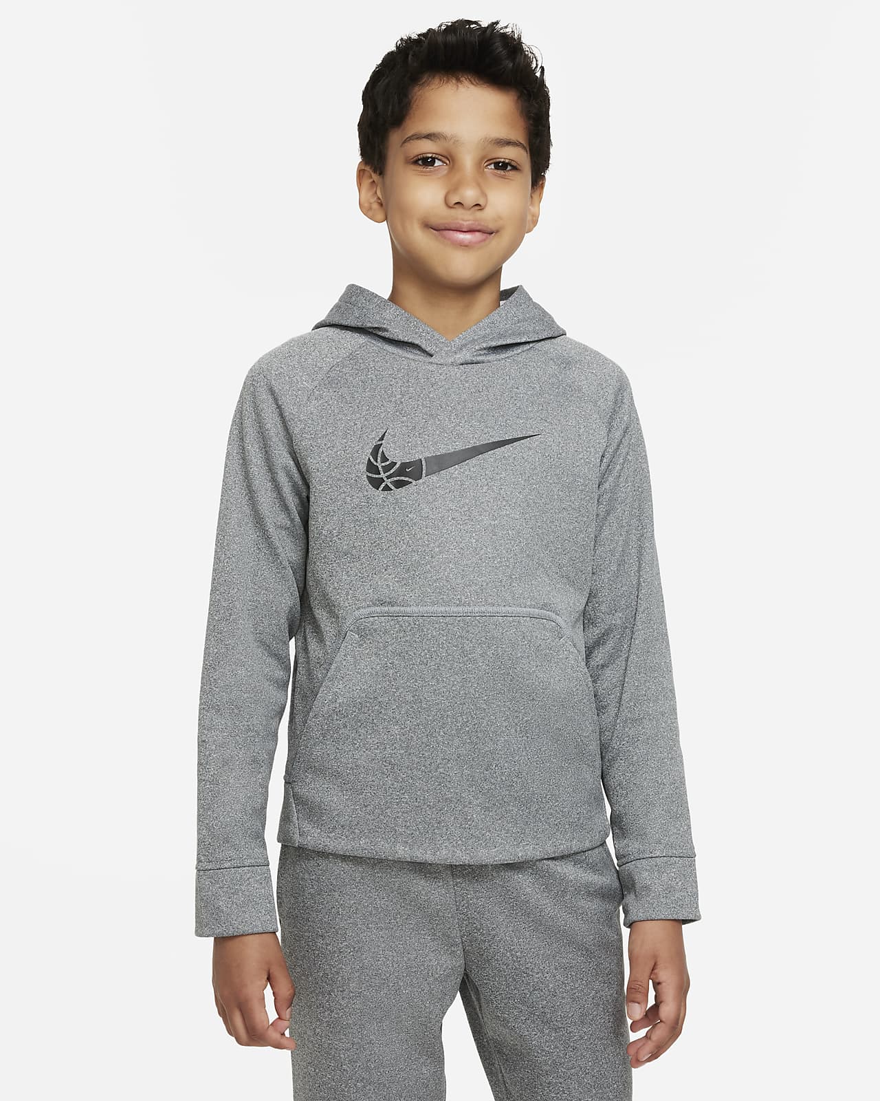 Nike Therma-FIT-basketballhættetrøje til større børn (drenge)