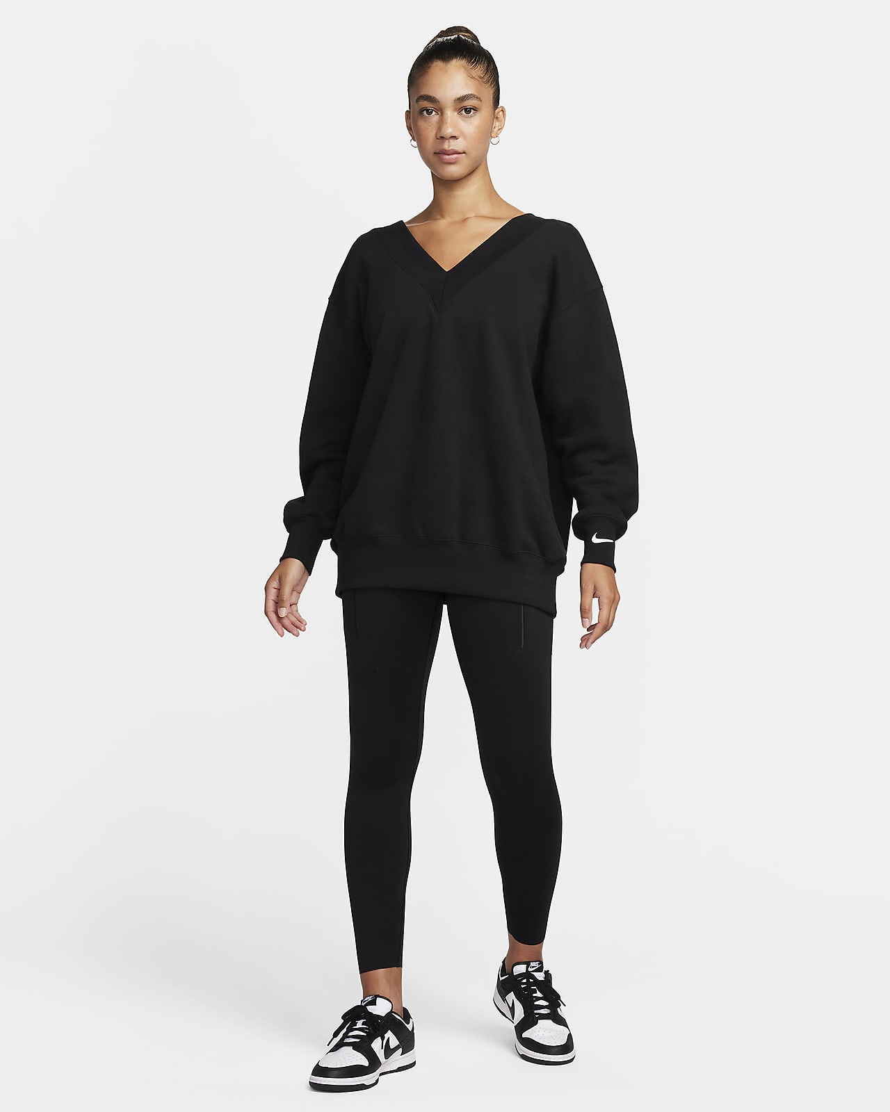 Nike Sportswear Phoenix Fleece Sudadera de chándal de cuello en V oversize - Mujer. Nike