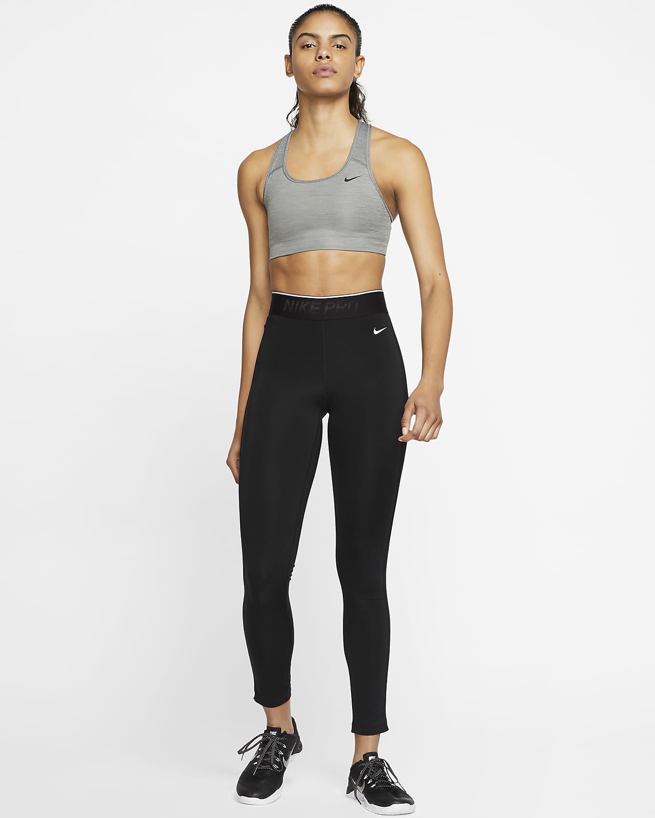 Nike Swoosh Women's Medium-Support Non-Padded Metallic Graphic Sports Bra