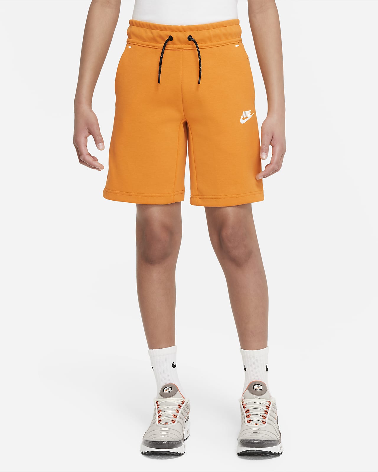 nike orange fleece shorts