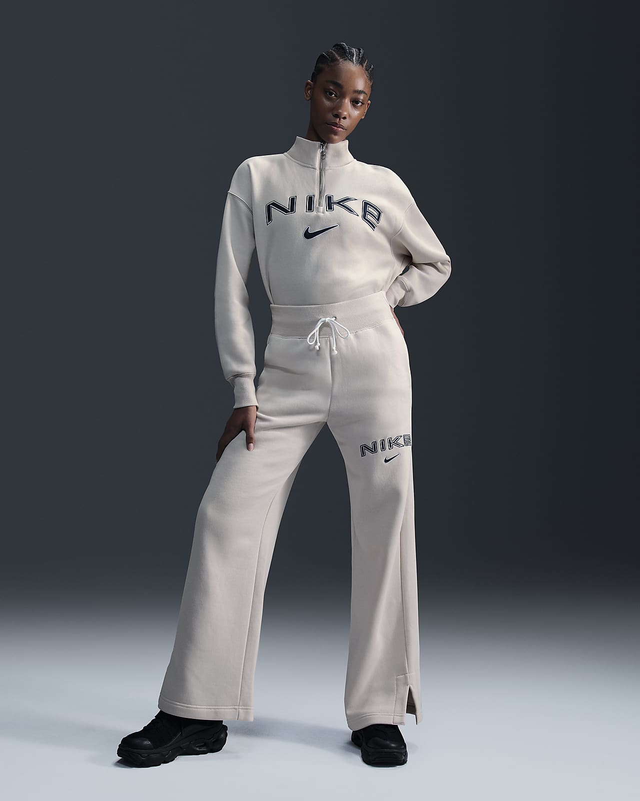 Nike Sportswear Phoenix Fleece Women's High-Waisted Wide-Leg Logo Pants