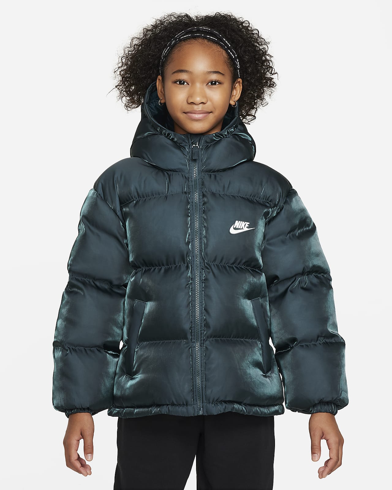 Nike Sportswear Therma-FIT Synthetic Fill Big Kids' Loose Hooded ...