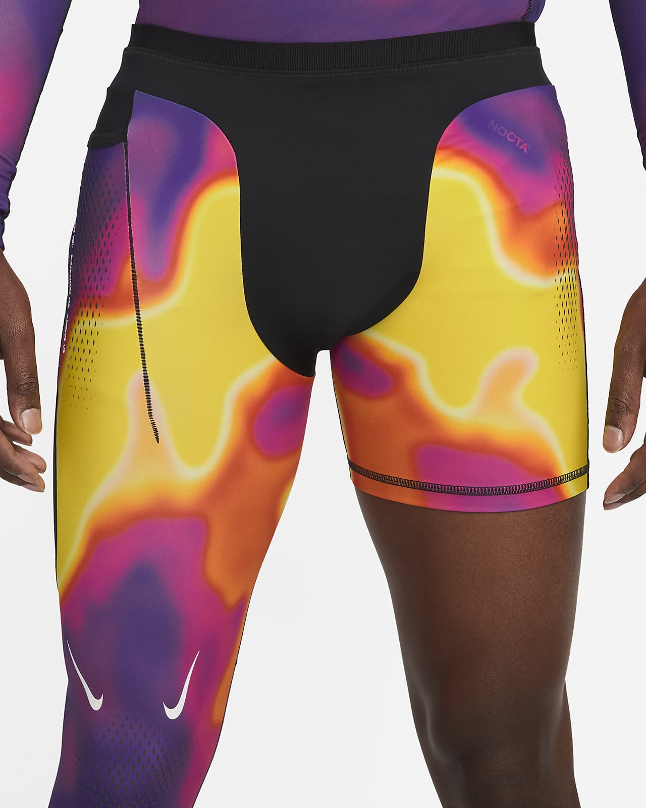 NOCTA Men's SingleLeg Printed Basketball Tights (Right). Nike SI