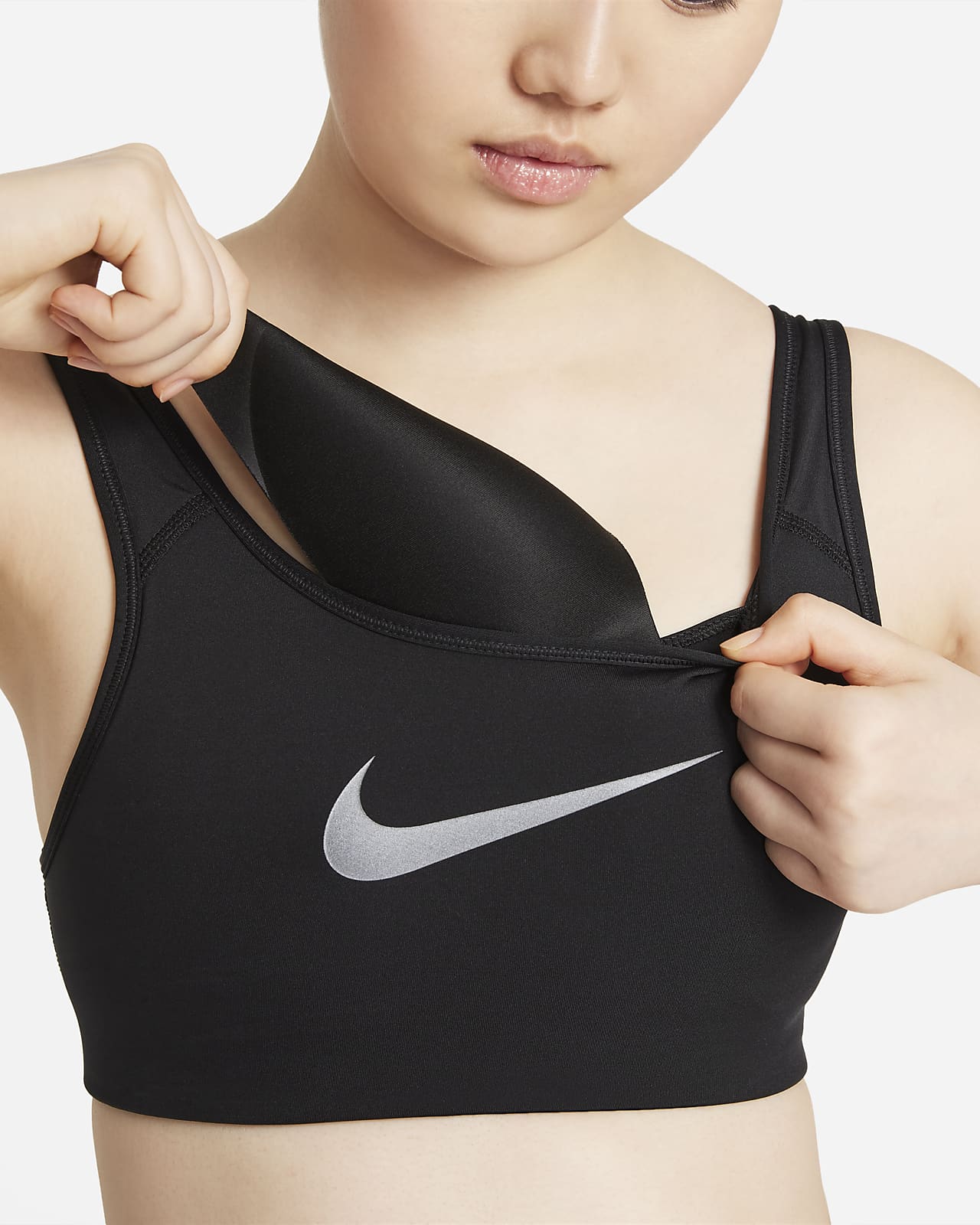 Nike公式 ナイキ Dri Fit スウッシュ アイコン クラッシュ ウィメンズ ミディアムサポート ワンピース パッド ストラッピー スポーツブラ オンラインストア 通販サイト