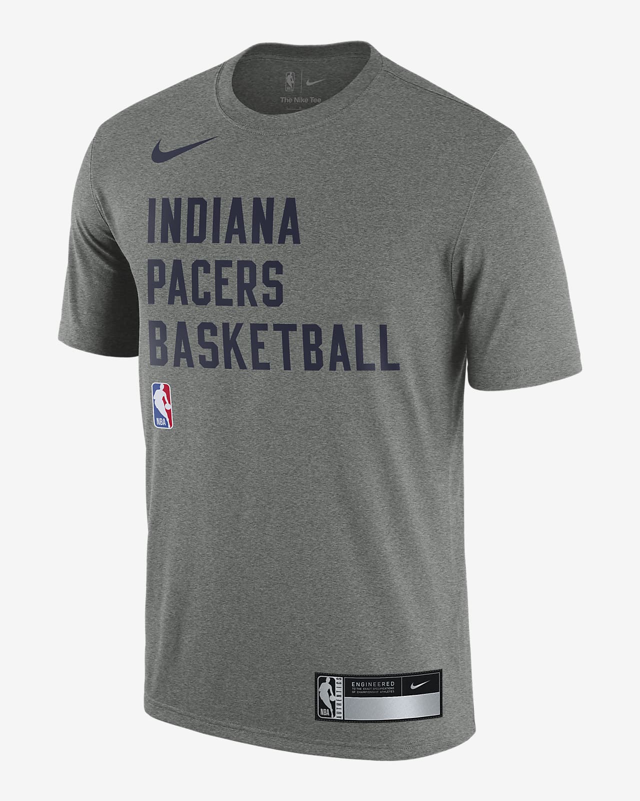 Nike Men's Indiana Pacers Grey Practice T-Shirt, XL, Gray