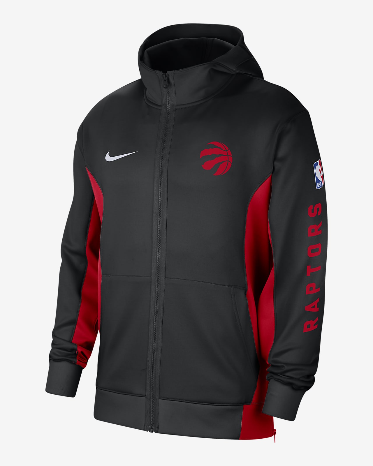 Toronto Raptors Showtime Nike Dri-FIT NBA-s hosszú cipzáras, kapucnis férfipulóver