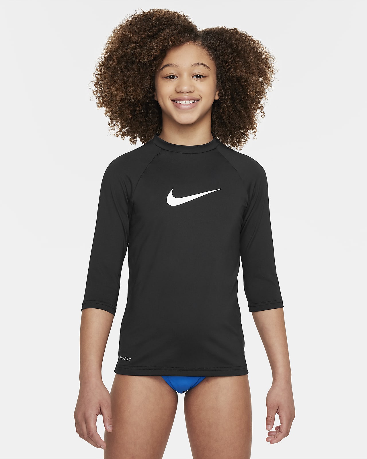 Playera Hydroguard de manga corta para niña talla grande Nike Swim