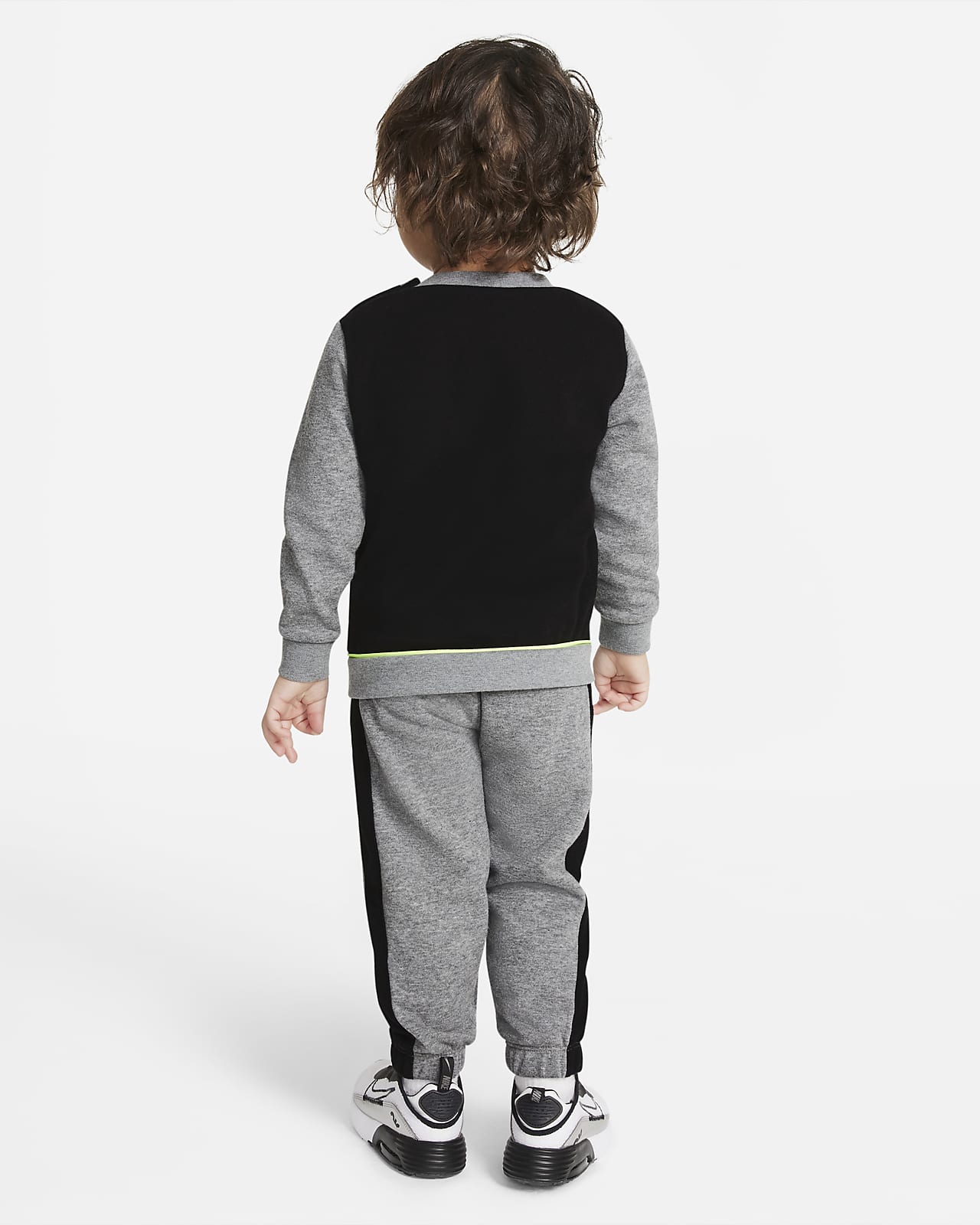 nike baby 12 24m color block crew and joggers set