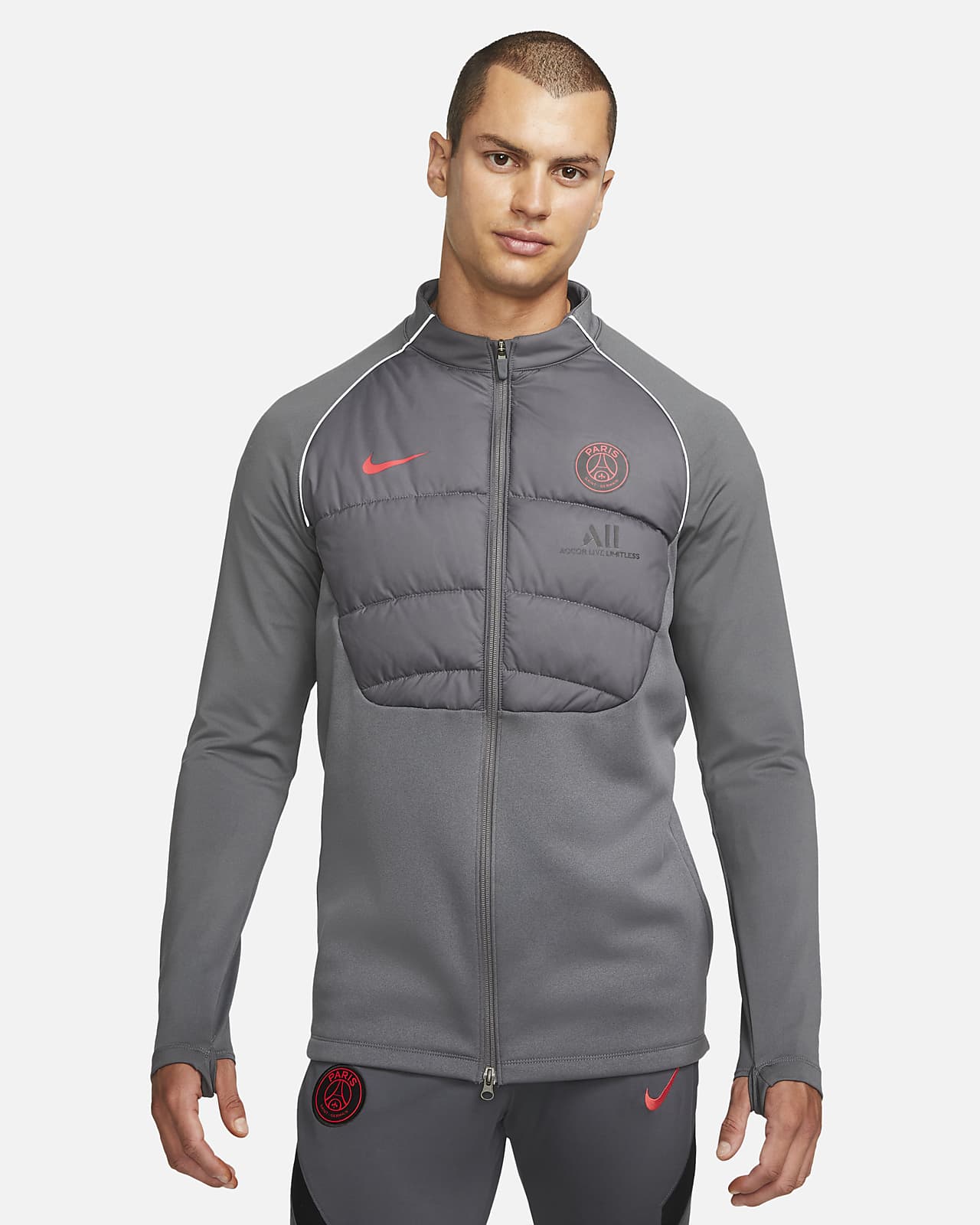 nike warrior drill top grey