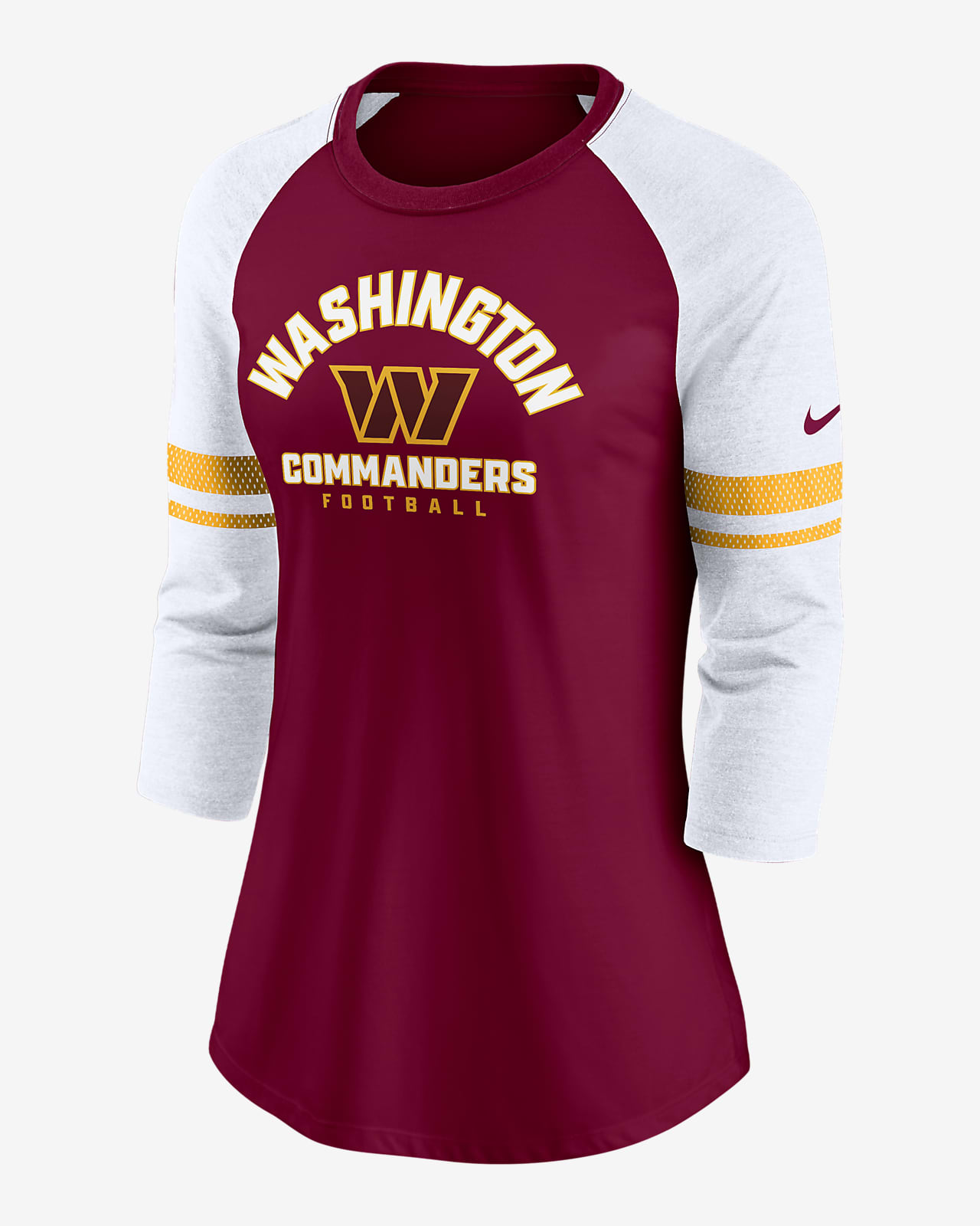Nike Fashion (NFL Washington Commanders) Women's 3/4-Sleeve T-Shirt.