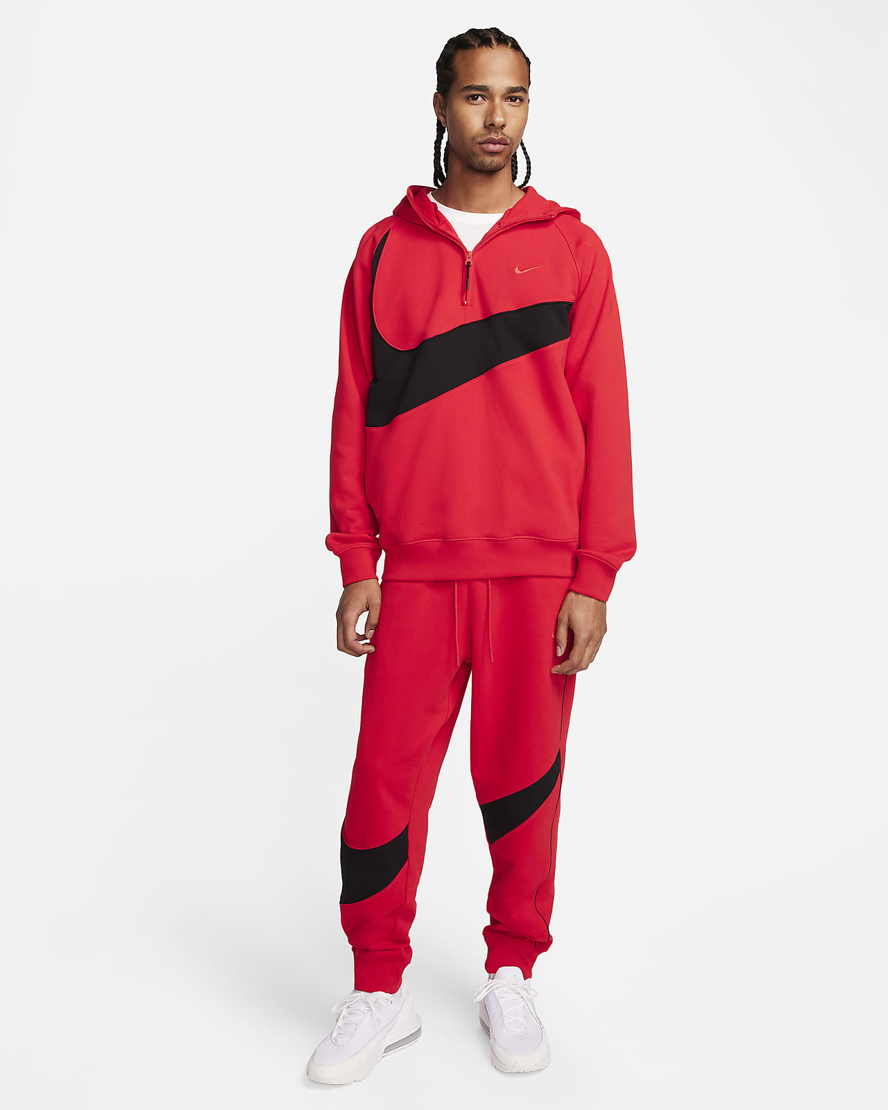 Nike Mens Medium Large Sportswear Tech Fleece Huge Big Swoosh Hoodie  Sweatshirt 